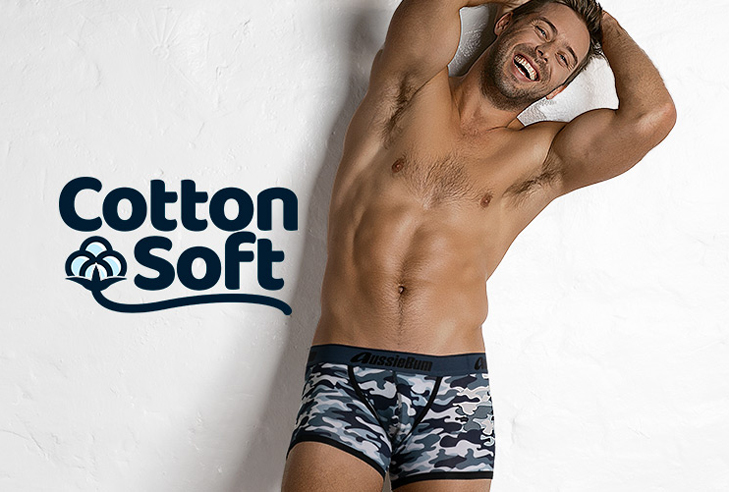 Boxerky AussieBum CottonSoft Camo Blue Hipster3